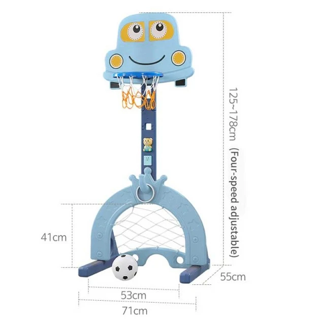 Interactive basketball hoop 6 in 1, light blue color