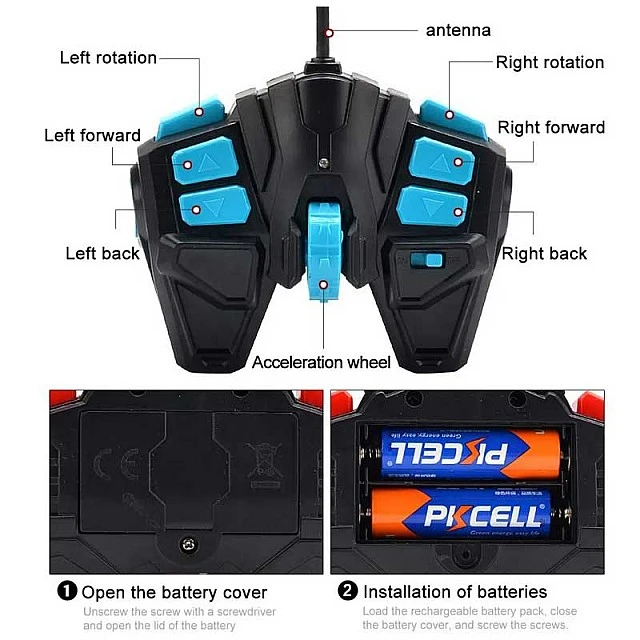 Interactive set of two rotating battle robots Crazon, RC