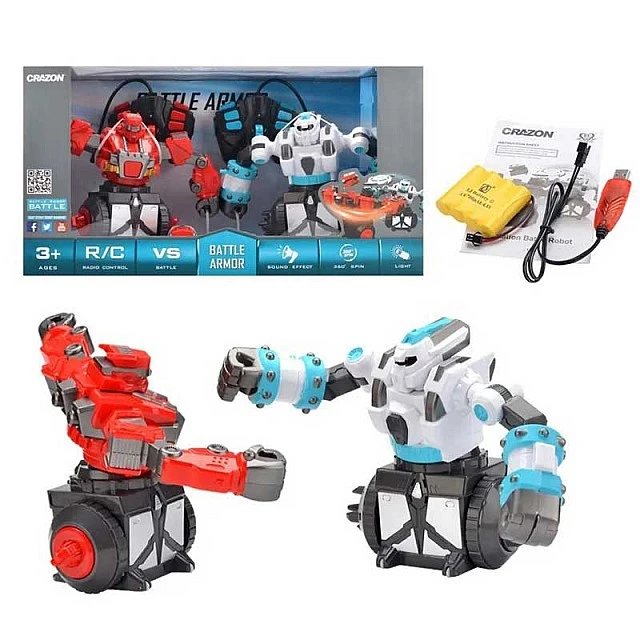 Interactive set of two rotating battle robots Crazon, RC