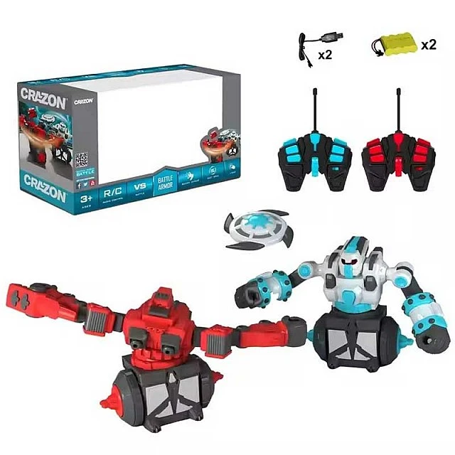 Interactive set of two rotating battle robots Crazon, RC