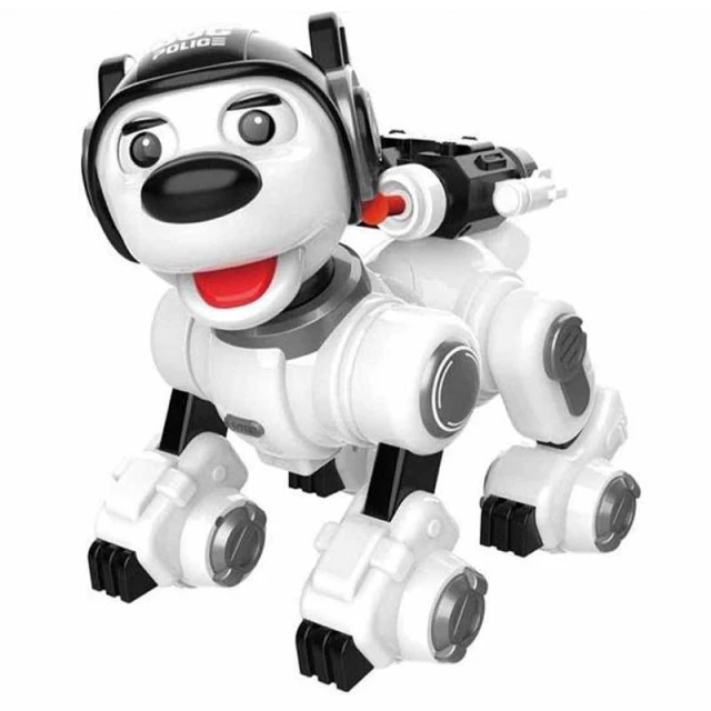 Interactive police dog - robot with black helmet