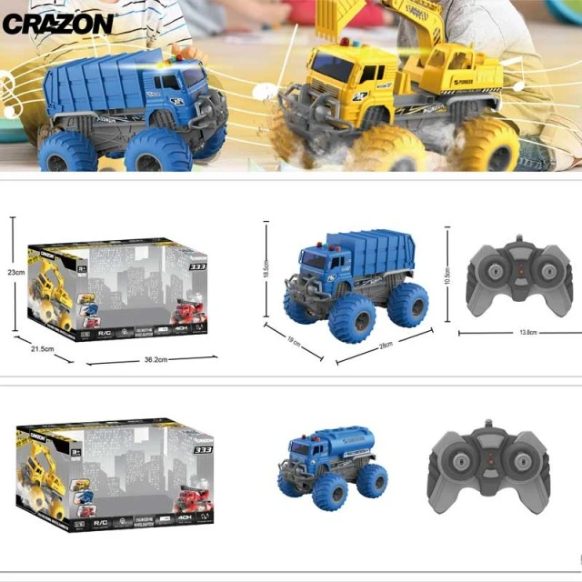 Tank truck with music and light effects, RC 1:16