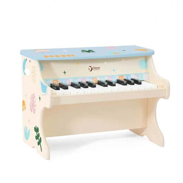 Classic children’s wooden piano - patterned