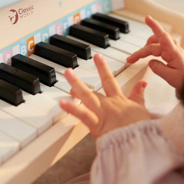 Classic children’s wooden piano - patterned
