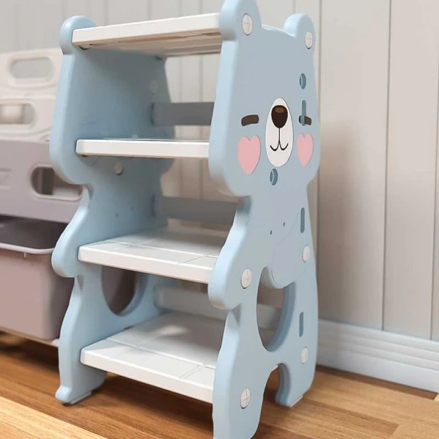 Combined plastic chest of drawers for storing toys and books - Blue Bear