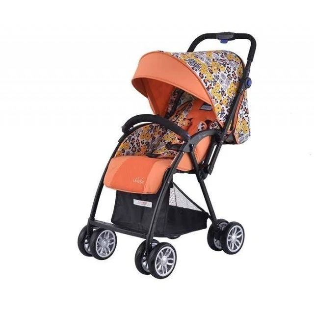 Zooper Salsa Prairie Song stroller, orange with flowers
