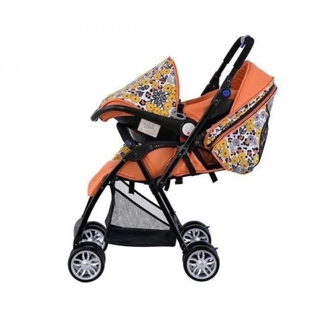 Zooper Salsa Prairie Song stroller, orange with flowers
