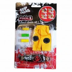 Finger toy set LONG BOARD, black, with skull