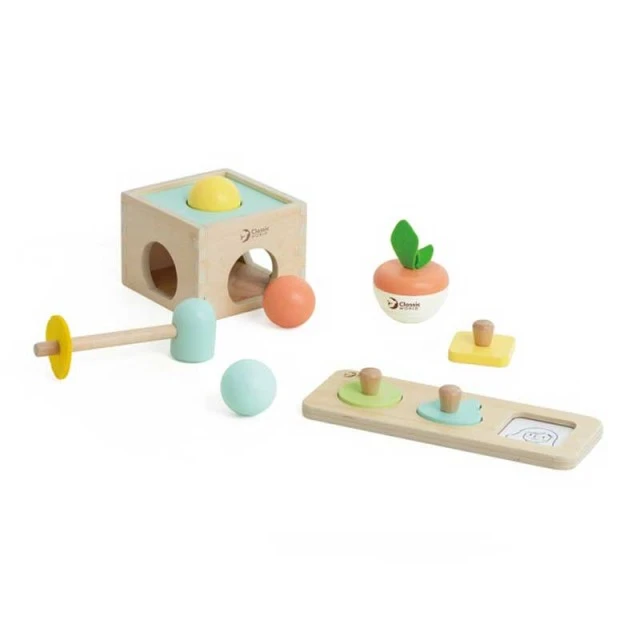 Set of educational toys for babies from 6-12 months made of wood