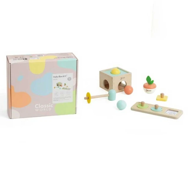 Set of educational toys for babies from 6-12 months made of wood