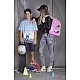 Backpack + helmet + skateboard set, Funbee is pink/grey