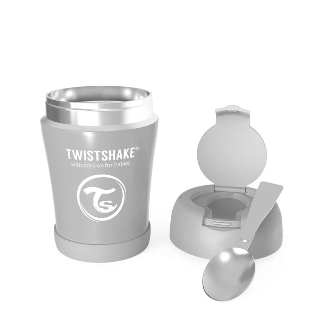 Twistshake Stainless Steel Food Container 6+ Months Grey