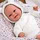 Кукла-бебе Беатрис с бял пухкав тоалет и одеяло, реално тегло - 35 см