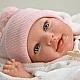 Кукла-бебе Елба в розово вълнено боди с аксесоари - 45 см