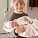 Кукла-бебе Елба в розово вълнено боди с аксесоари - 45 см