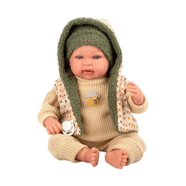 Mies baby doll with beige-green outfit crying - 45 cm