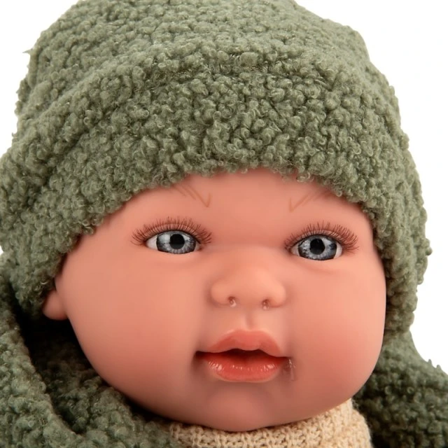 Mies baby doll with beige-green outfit crying - 45 cm