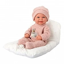 Кукла-бебе Зои в розово плюшено костюмче и аксесоари - 42 см
