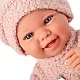 Baby doll Zoe in pink teddy suit and accessories - 42 cm