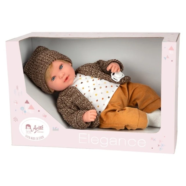 Iria boy doll with brown jeans and a vest with 14 different sounds - 45 cm