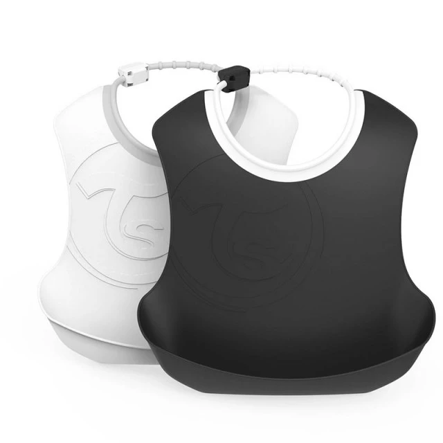 Bibs 4+ months, white and black