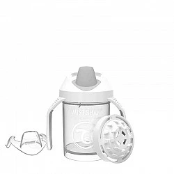 Мини чаша с шейкър Twistshake 230 мл 4+ месеца бяла