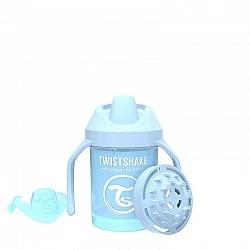 Мини чаша с шейкър Twistshake 230 мл 4+ месеца синя
