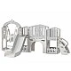 Mini children's play fort with slide, gray