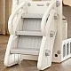 Mini children's play fort with slide, gray