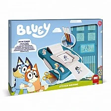 Комплект за създаване на стикери Bluey с 12 флумастери, 50 стикери, 7 печата и книжка за оцветяване