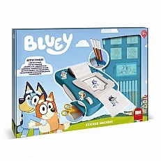 Комплект за създаване на стикери Bluey с 12 флумастери, 50 стикери, 7 печата и книжка за оцветяване