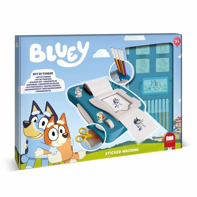 Bluey Sticker Creation Kit with 12 markers, 50 stickers, 7 stamps and a coloring book