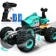 Blue off-road car with rotating front wheels, RC 1:16
