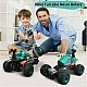 Blue off-road car with rotating front wheels, RC 1:16