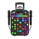 Karaoke Bluetooth speaker with 2 microphones and LED lamp, black