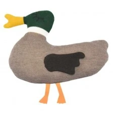 Knitted baby toy Duck
