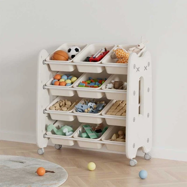Removable plastic organizer for children’s toys - white