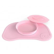 Twistshake self-adhesive feeding mat with plate 6+ months pink
