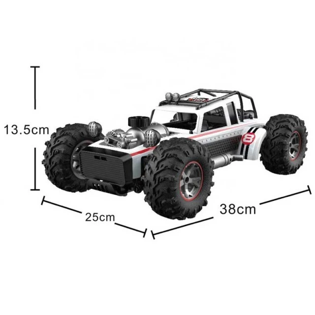 Racing jeep with smoke effect, RC control 1:10, white