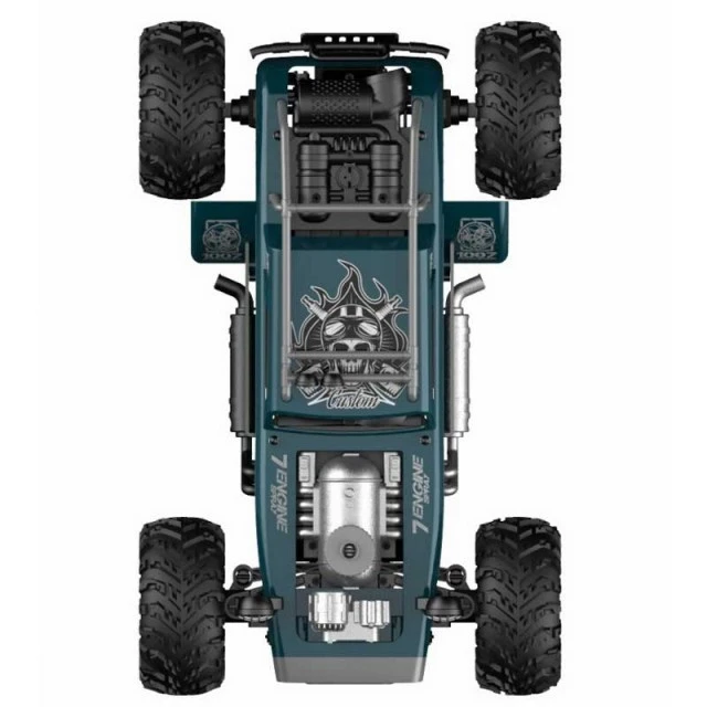 Racing jeep with smoke effect, RC in blue color