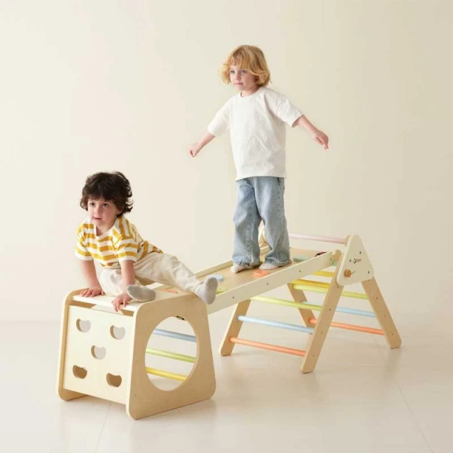 Classic World 5-in-1 Foldable Wooden Climbing Set for Children Over 1 Year Old