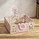 Foldable baby playpen with basketball hoop, Pink Bear
