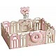 Foldable baby playpen with basketball hoop, Pink Bear