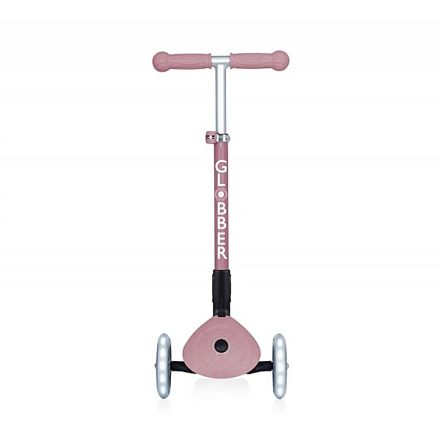 Foldable eco scooter with 3 wheels GLOBBER JUNIOR FOLDABLE LIGHTS ECOLOGIC – berry color
