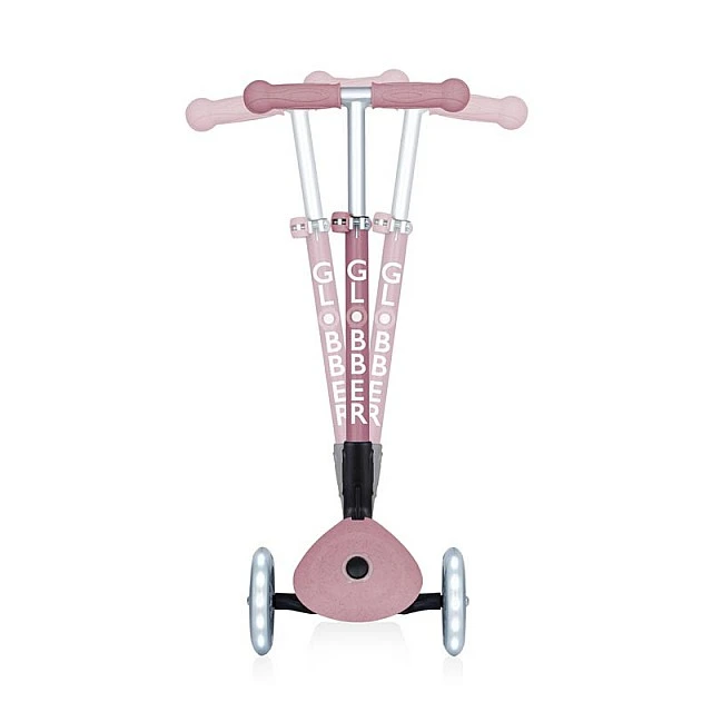 Foldable eco scooter with 3 wheels GLOBBER JUNIOR FOLDABLE LIGHTS ECOLOGIC – berry color