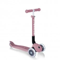 Foldable eco scooter with 3 wheels GLOBBER JUNIOR FOLDABLE LIGHTS ECOLOGIC – berry color