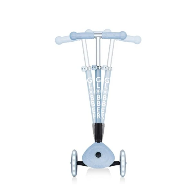 Foldable eco scooter with 3 wheels GLOBBER JUNIOR FOLDABLE LIGHTS ECOLOGIC - blueberry color