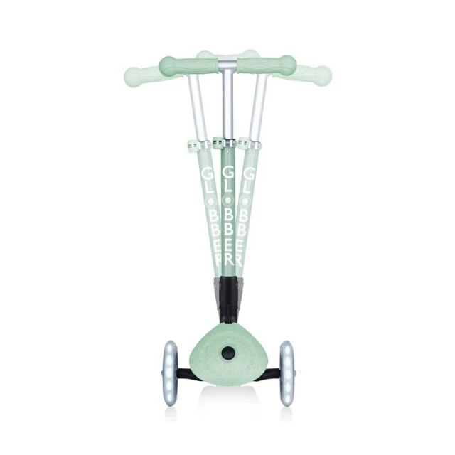 Foldable eco scooter with 3 wheels GLOBBER JUNIOR FOLDABLE LIGHTS ECOLOGIC - pistachio color