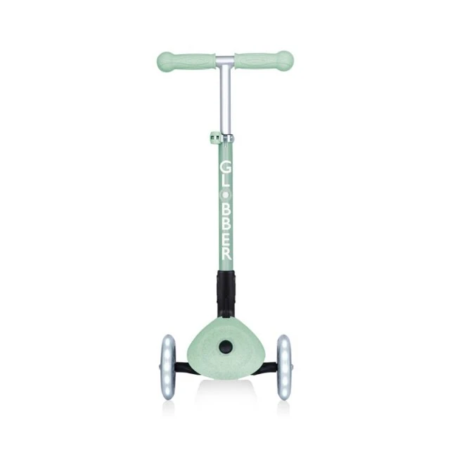 Foldable eco scooter with 3 wheels GLOBBER JUNIOR FOLDABLE LIGHTS ECOLOGIC - pistachio color
