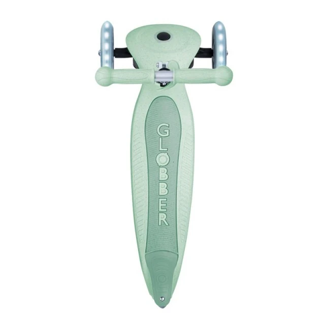 Foldable eco scooter with 3 wheels GLOBBER JUNIOR FOLDABLE LIGHTS ECOLOGIC - pistachio color